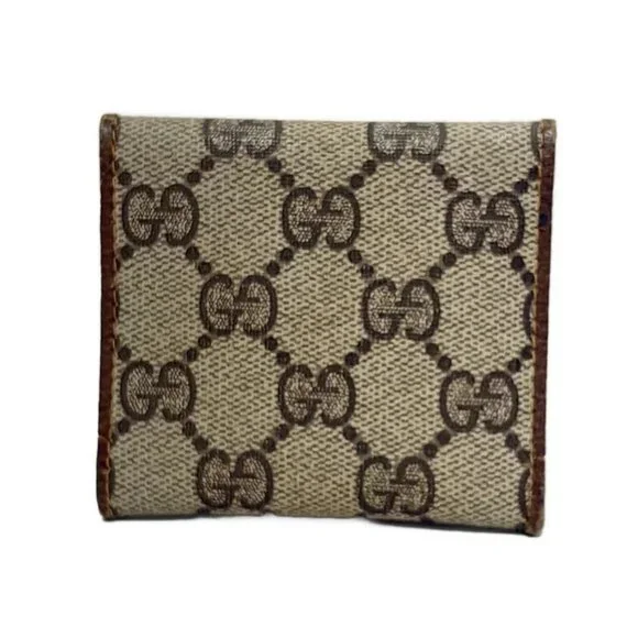 GUCCI Accessory GG Supreme Beige Dark Brown PVC Wallet bran172-101725 - Picture 2 of 4